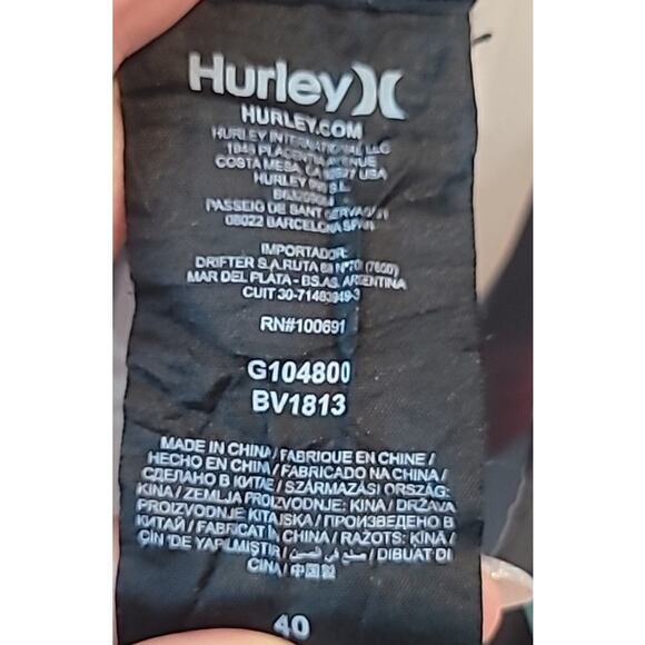 Hurley Phantom Domino Boardshorts 18" Size 40 Hawaiian Floral Black EUC - Picture 12 of 12